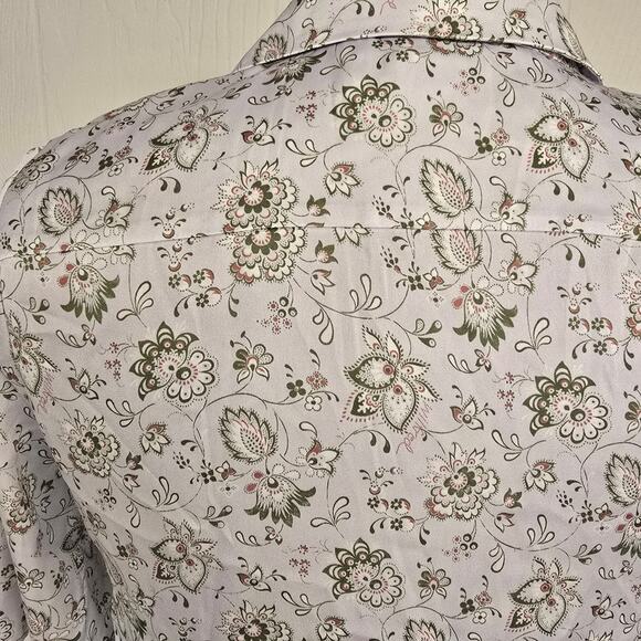 NWT NEW Women's Wilfred Silky Feel Paisley Lavender Button Down Blouse | Size XS - Picture 6 of 10